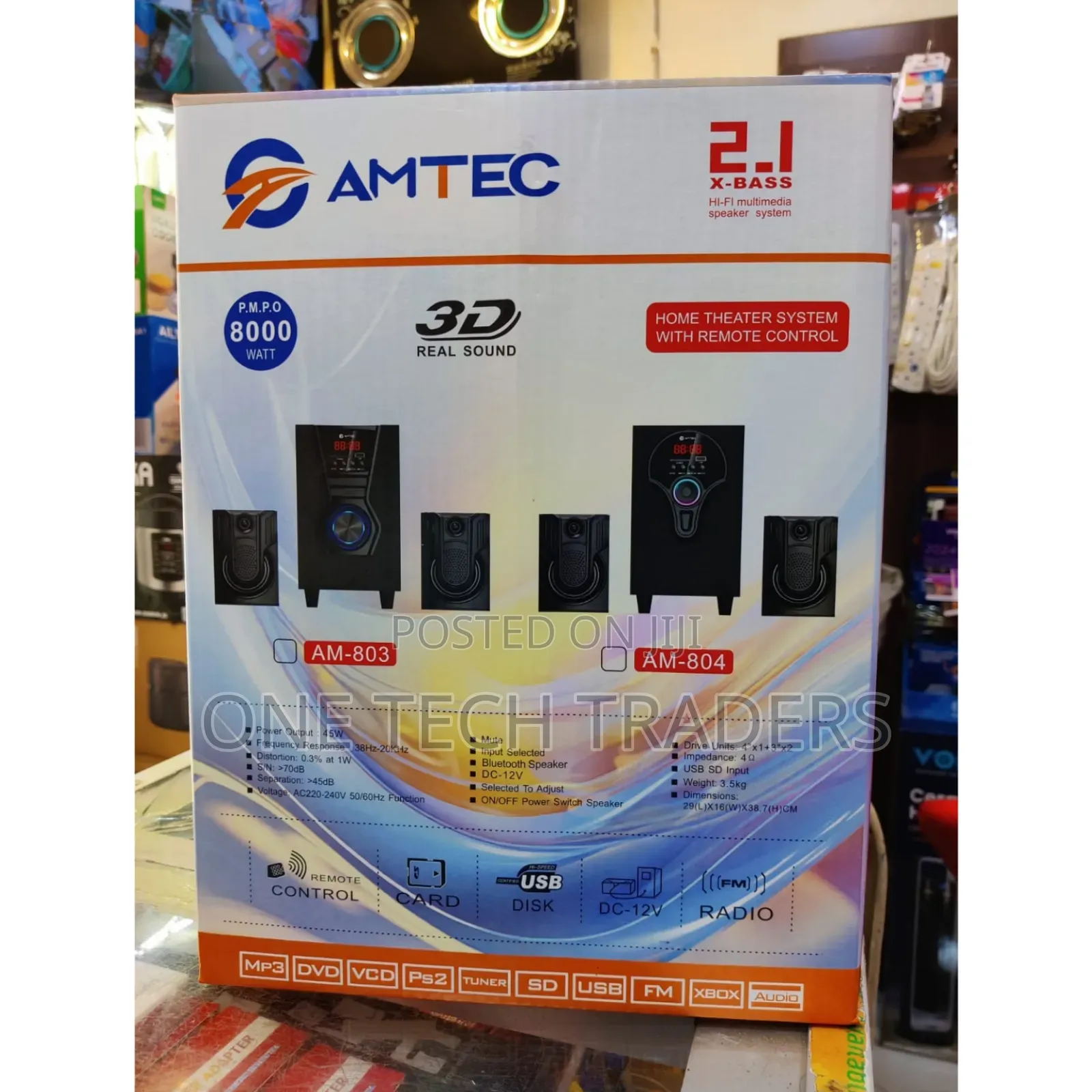 Amtec 2.1 Woofer AM801–AM805 Bluetooth USB/FM