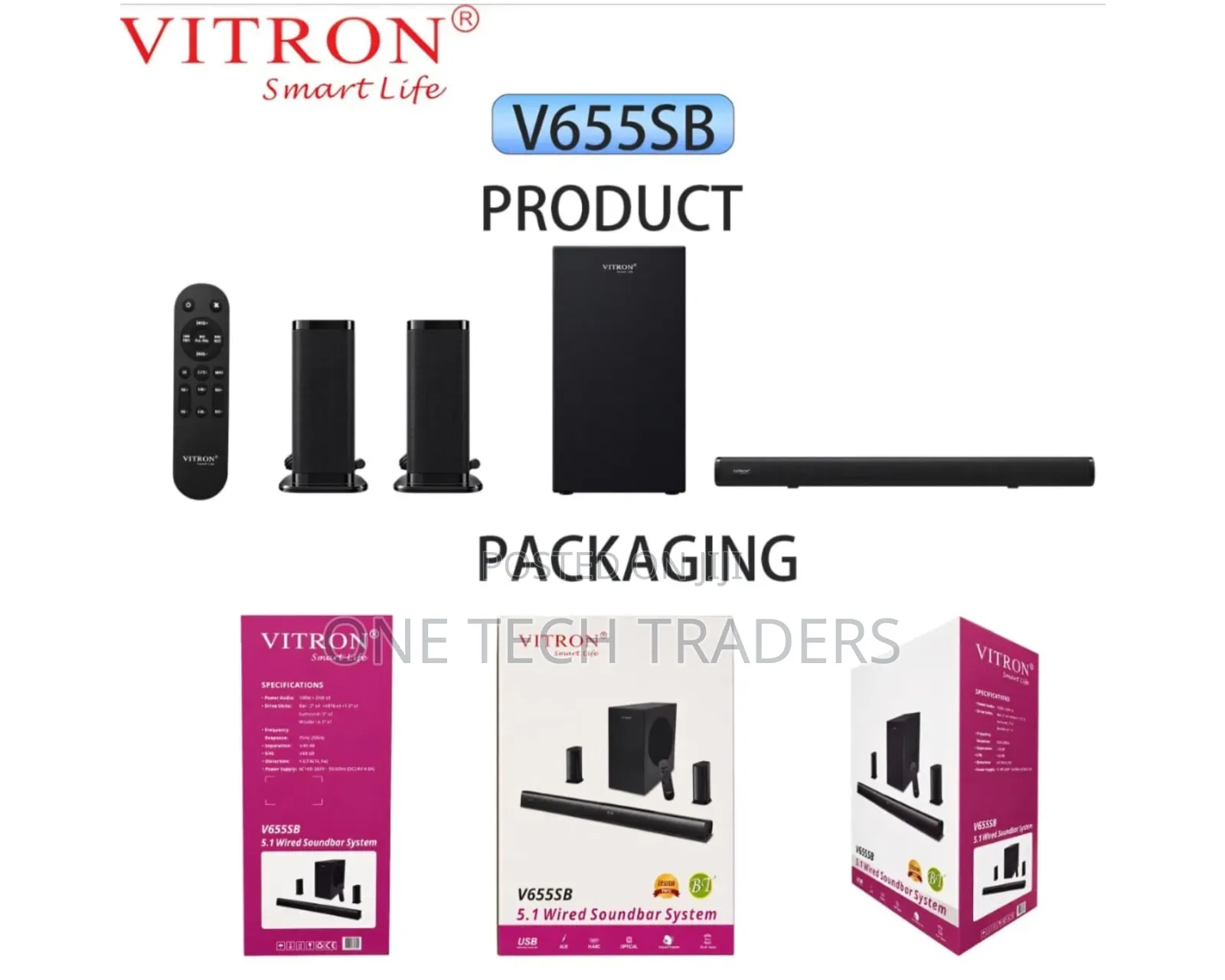 Vitron V655SB 5.1 Soundbar – Bluetooth USB FM