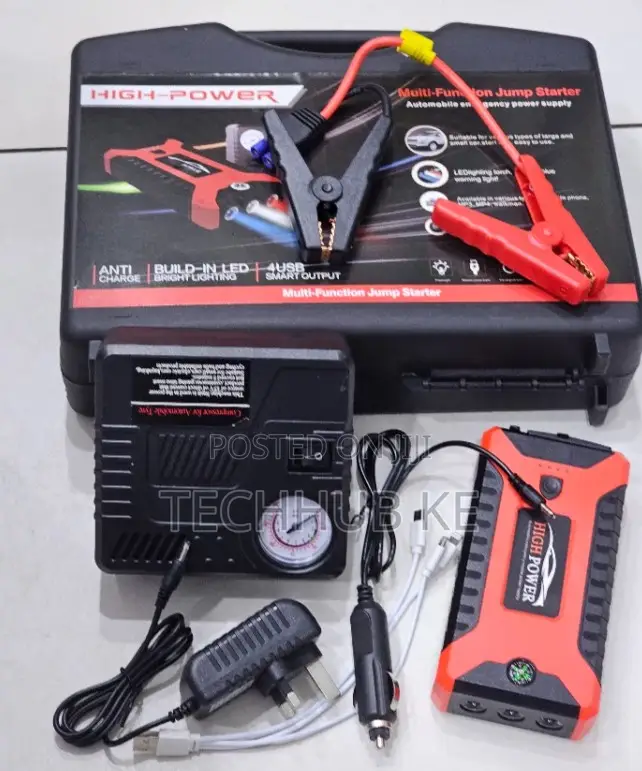Jump Starter 12v 99800mAh Car Jump Starter LED Light Tire Compressor