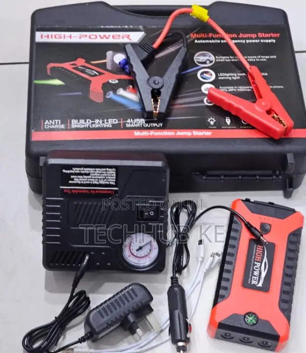 Jump Starter 12v 99800mAh Car Jump Starter LED Light Tire Compressor