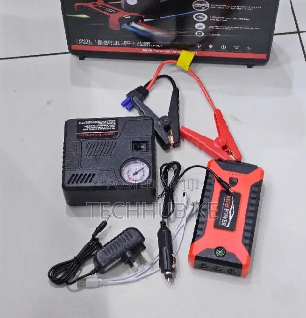 Multi-Function Jump Starter Car Battery Booster Power Air Compressor