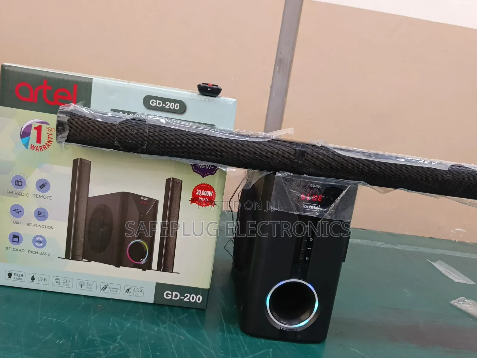 Artel V527 2.1CH Tall Boy Subwoofer System Bluetooth USB FM
