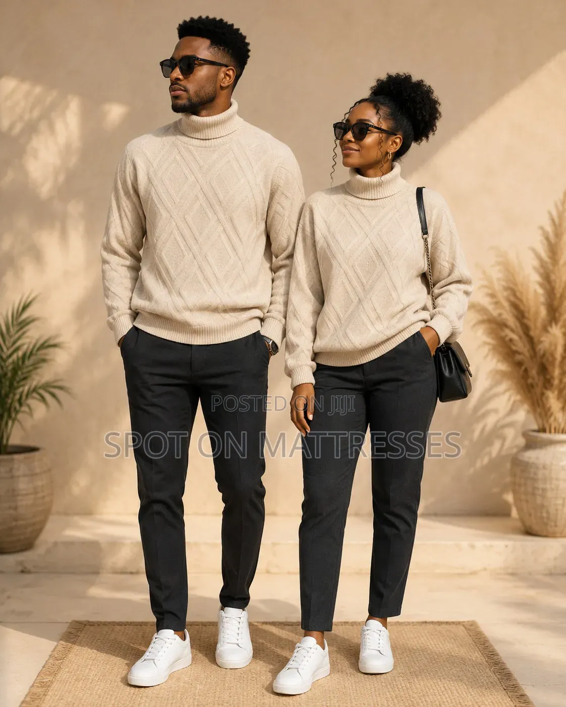 Quality Unisex Pullnecks/Turtlenecks. Free-Size. Green/Black/Beige.