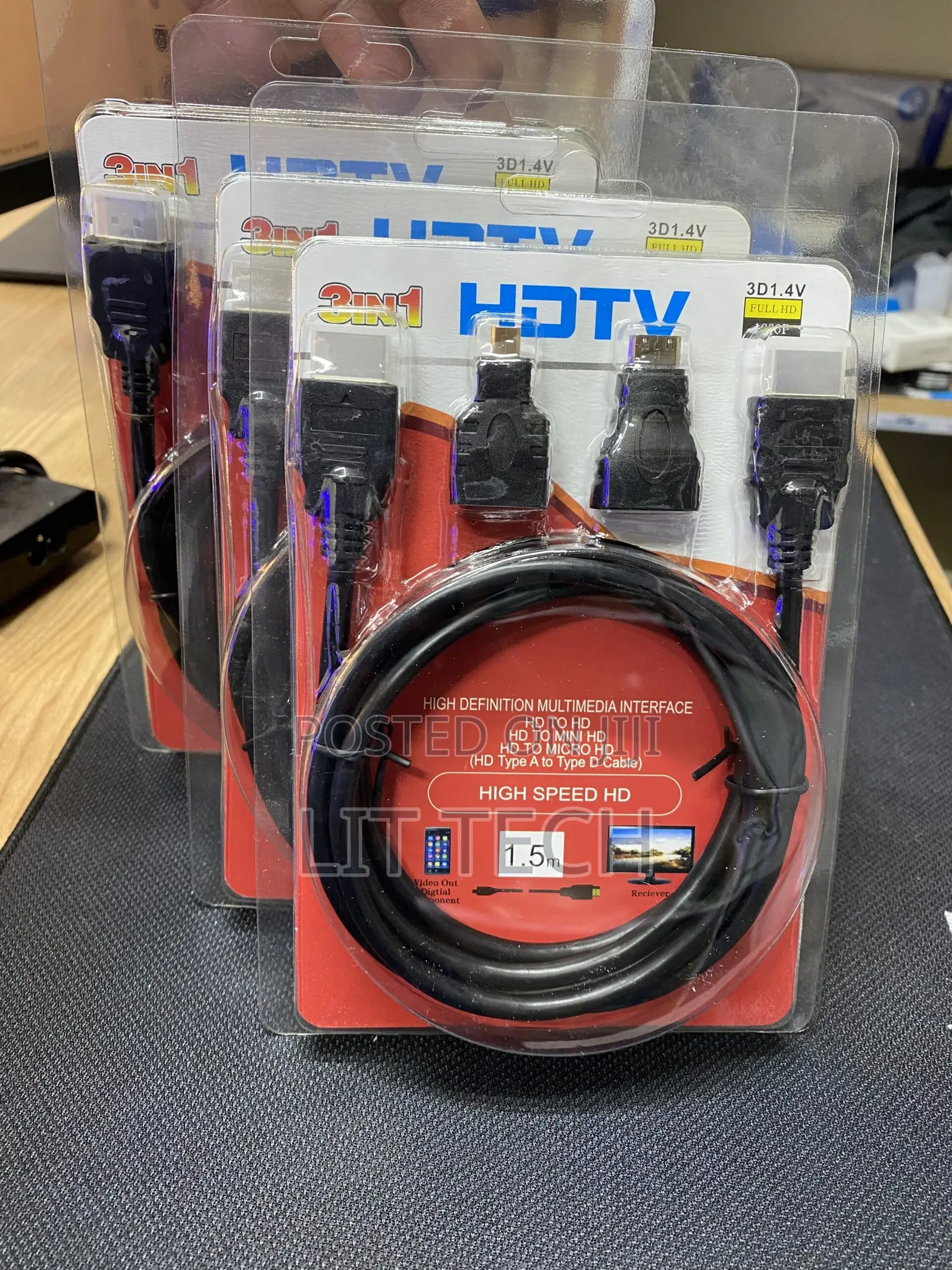 HDTV 3 in 1 High Speed HDMI Cable – 1.5M