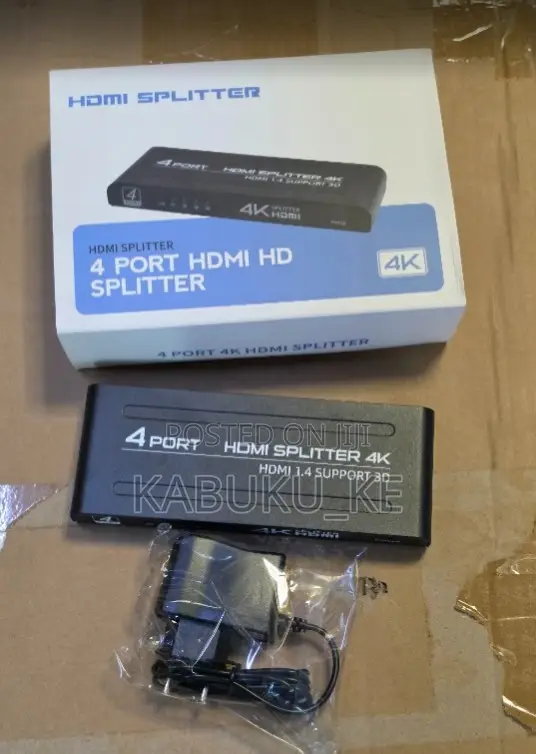 1 X 4 Way HDMI Splitter – Black 4 Ports Outlet