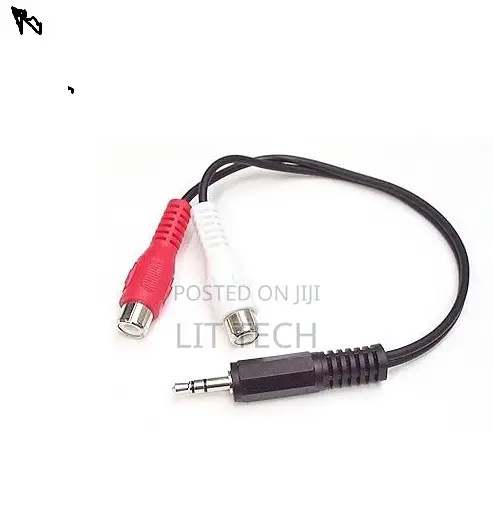6Inch 3.5mm Stereo Male to 2 RCA Female Cable, (Red and Green)