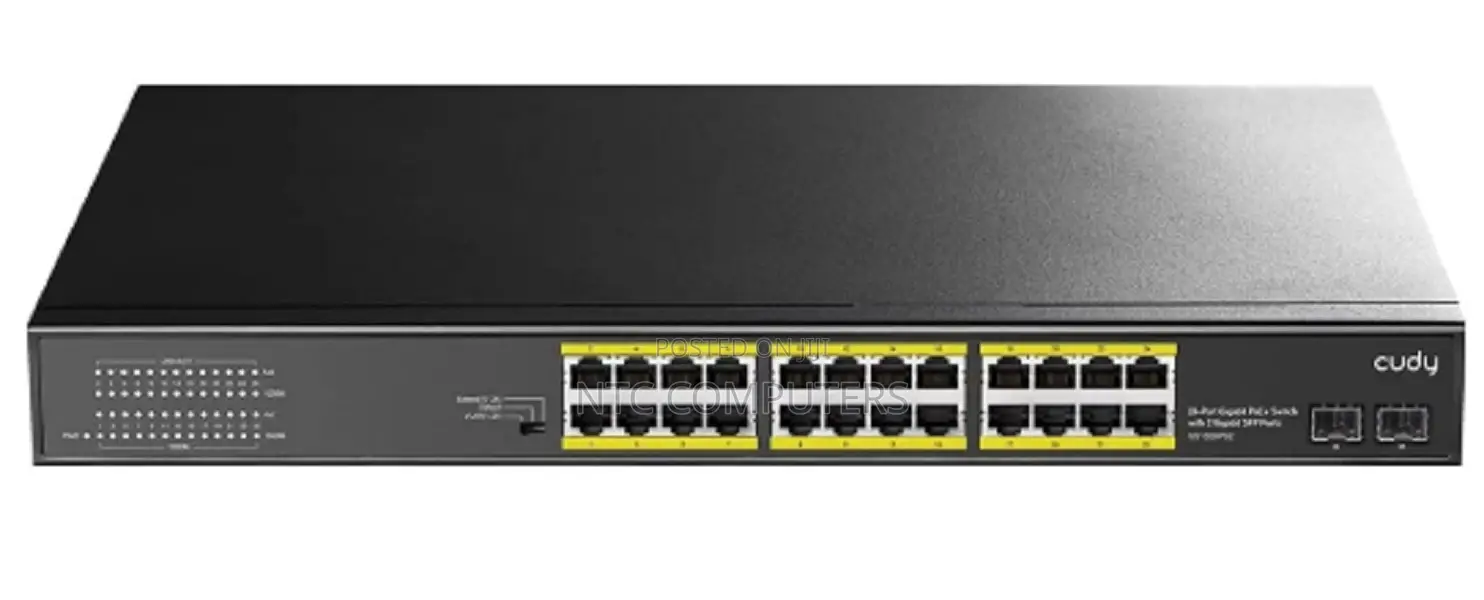 CUDY 24-Port GIGABIT PoE(300watts) + Switch With 2 Gigabit SFP Slot