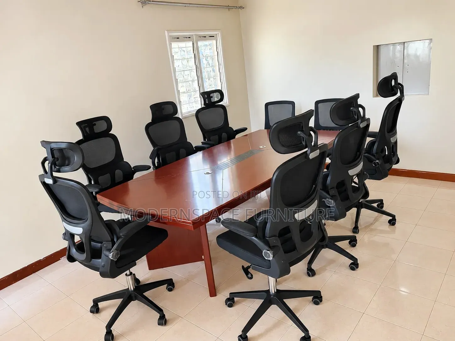 Brown Mahogany Boardroom Meeting Table