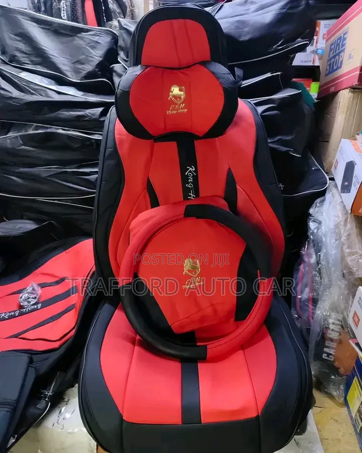 Red Black 5 Seater Car Seat Cover