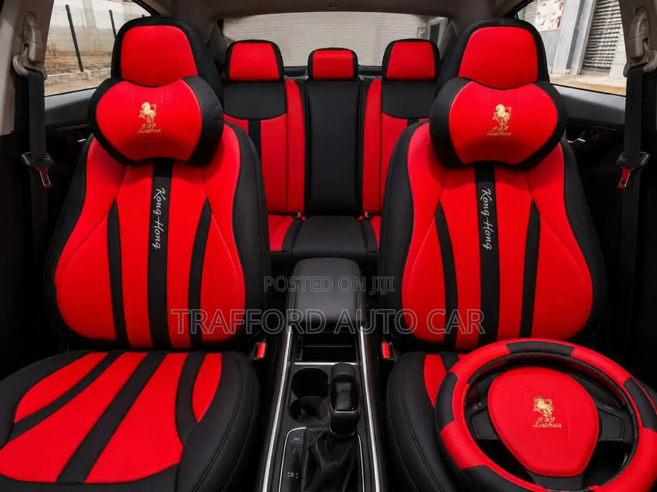 Red Black 5 Seater Car Seat Cover