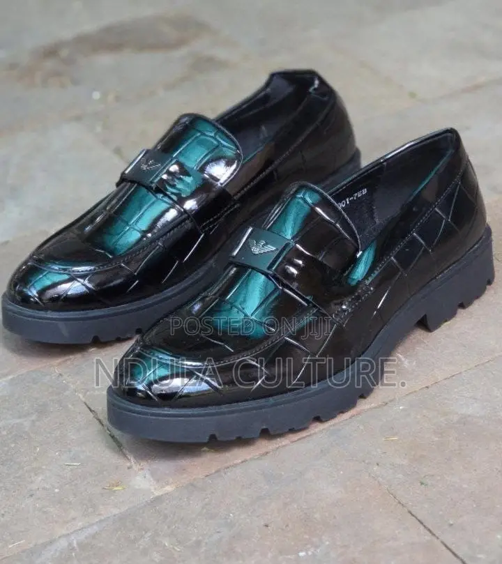 Emporio Armani Crocodile-Patterned Men's Loafers