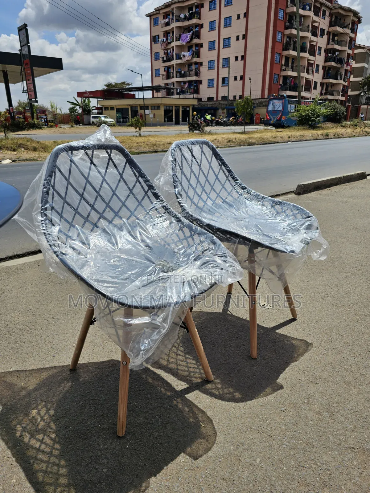 Modern Diamond-Pattern Accent Dining Chairs