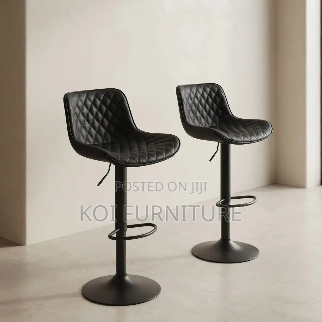 Barstools; Reclining Leather Ergonomic Barstools