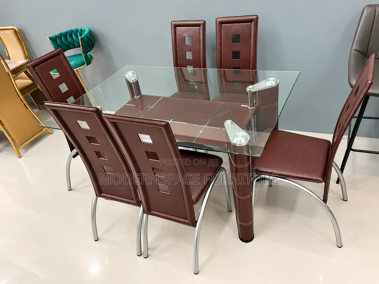 Glass Top Dining Table With 6 Chairs
