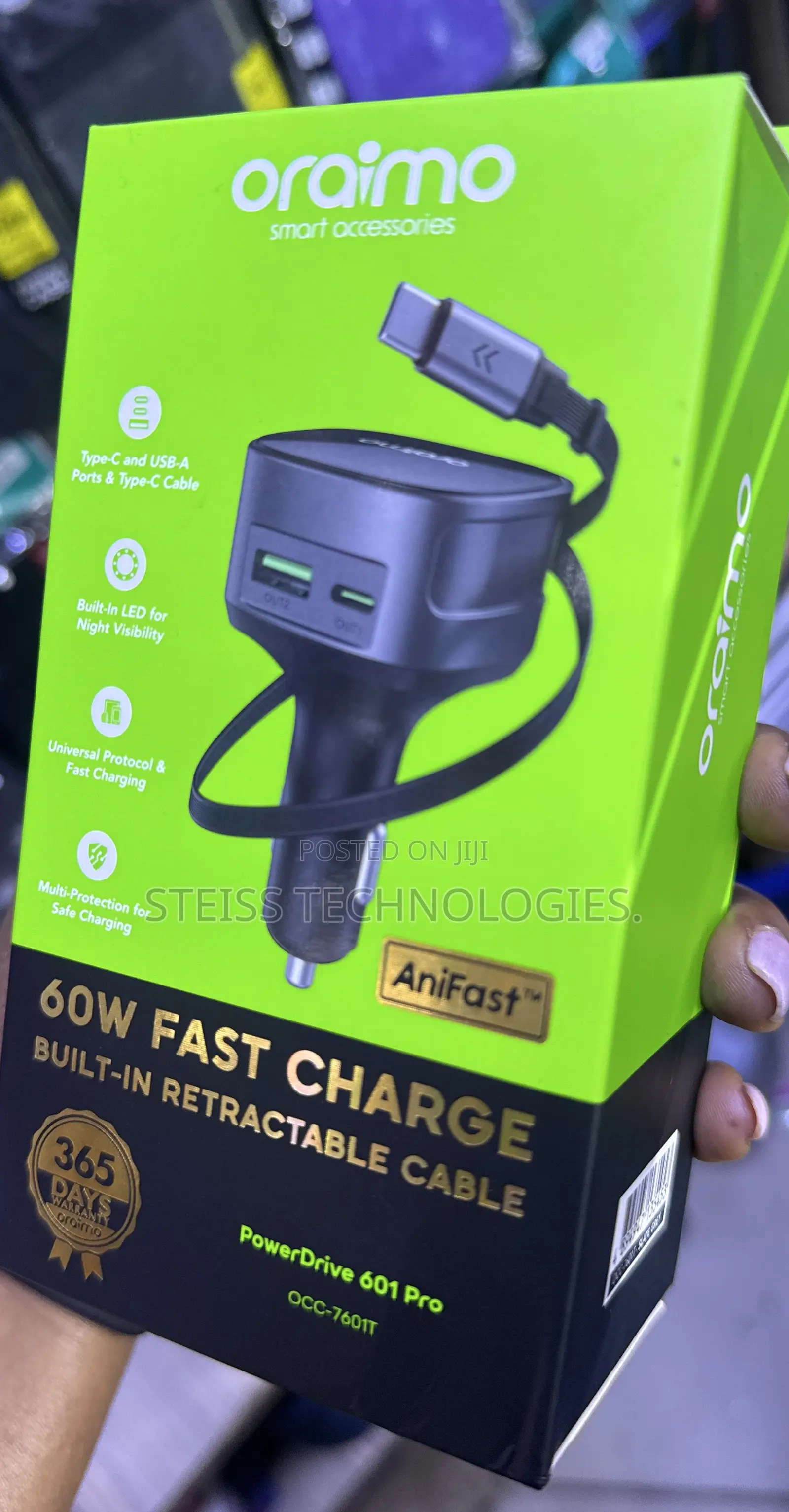 60w Oraimo- Superfast Car Charger