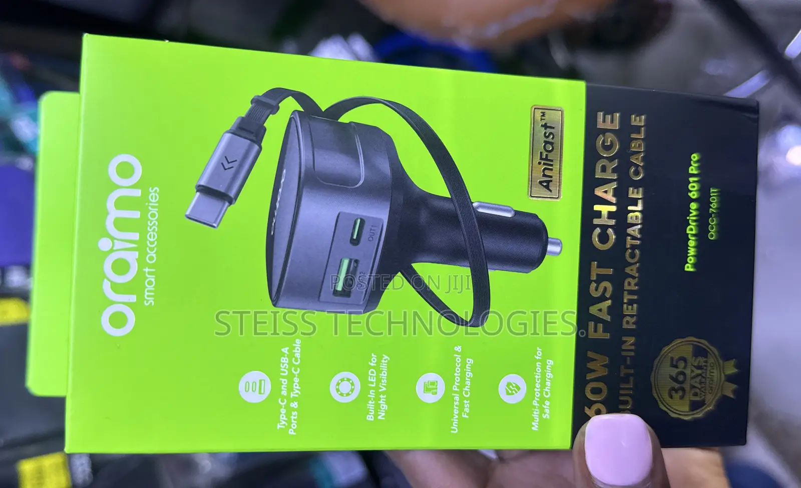 60w Oraimo- Superfast Car Charger
