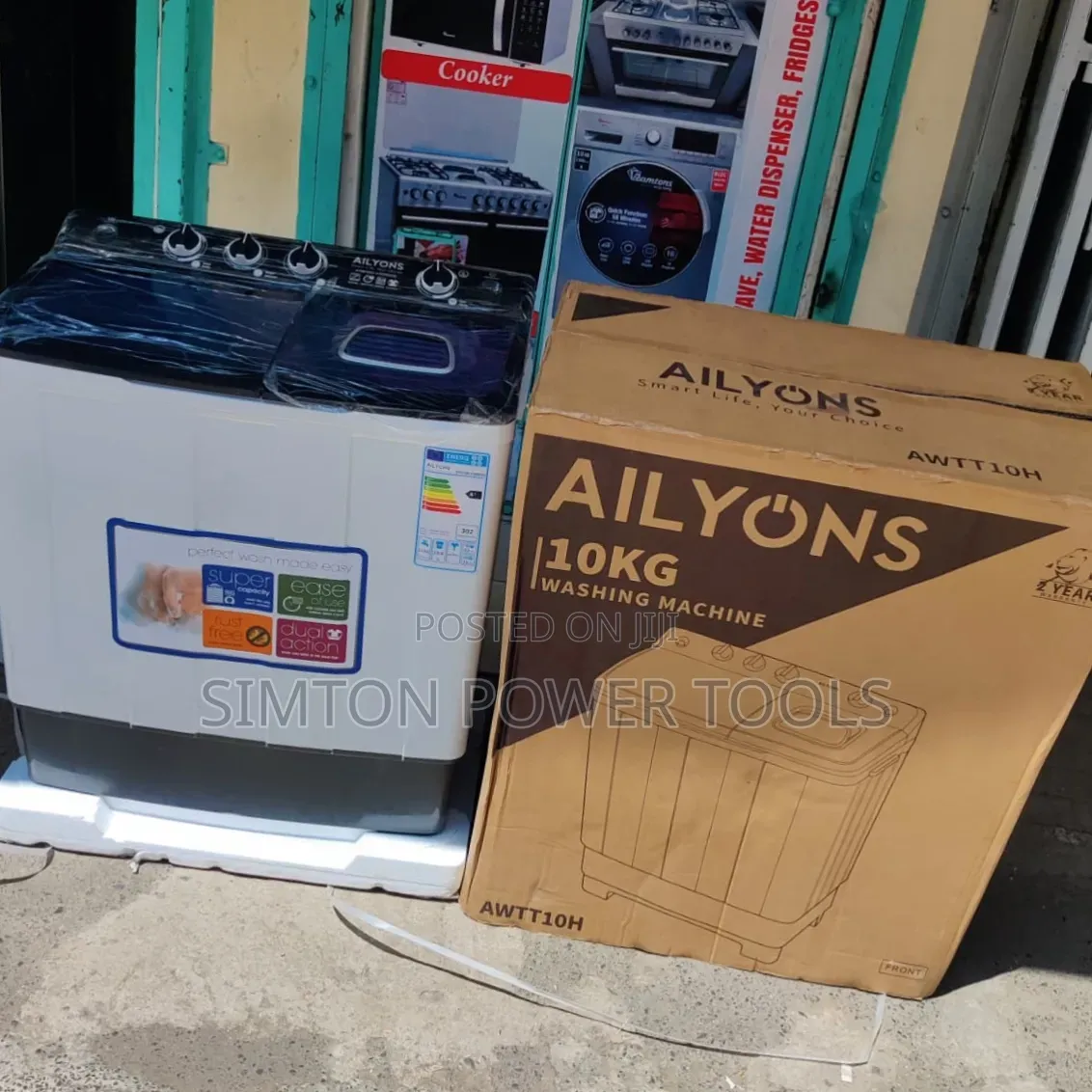 Ailyons AWTT10H Twin Tub 10KG Washing Machine.