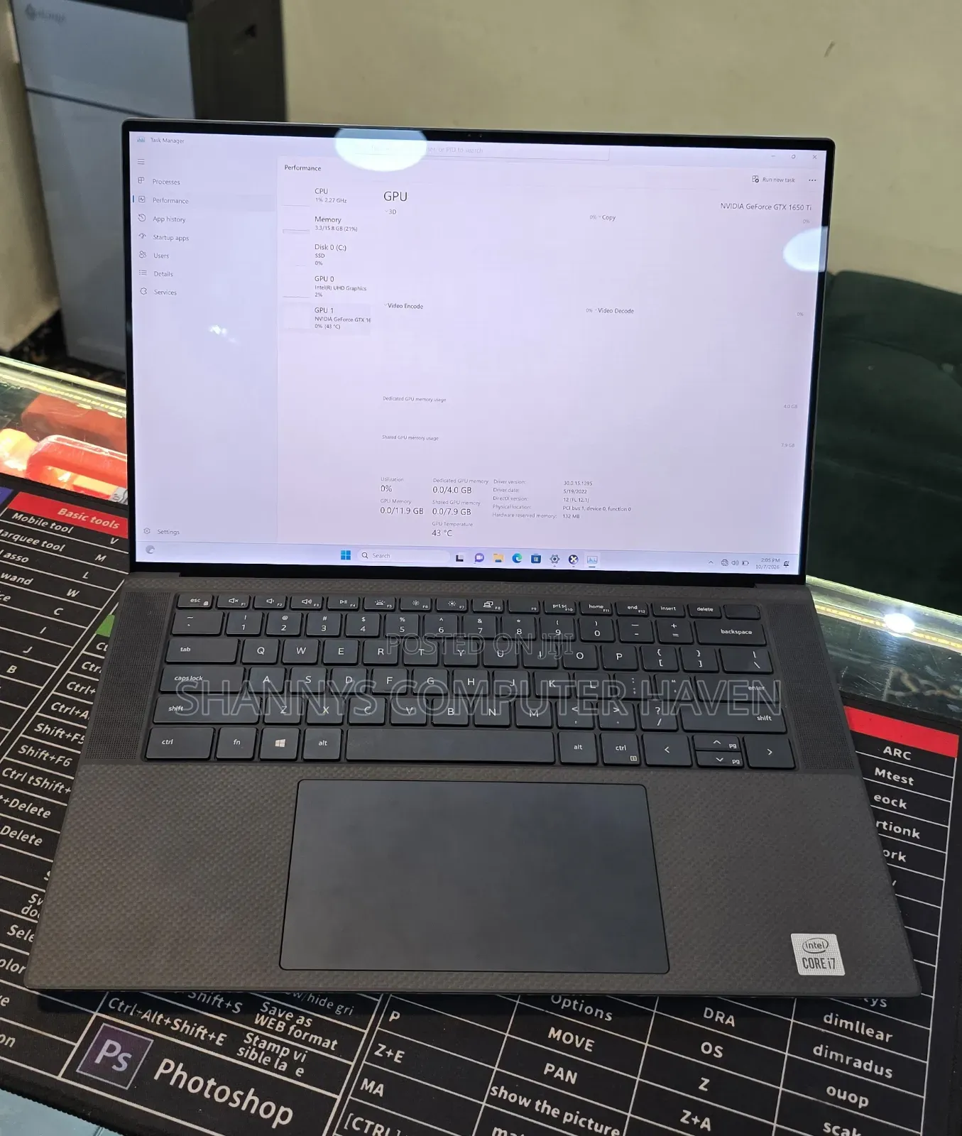 Laptop Dell XPS 15 9500 16GB Intel Core i7 SSD 256GB