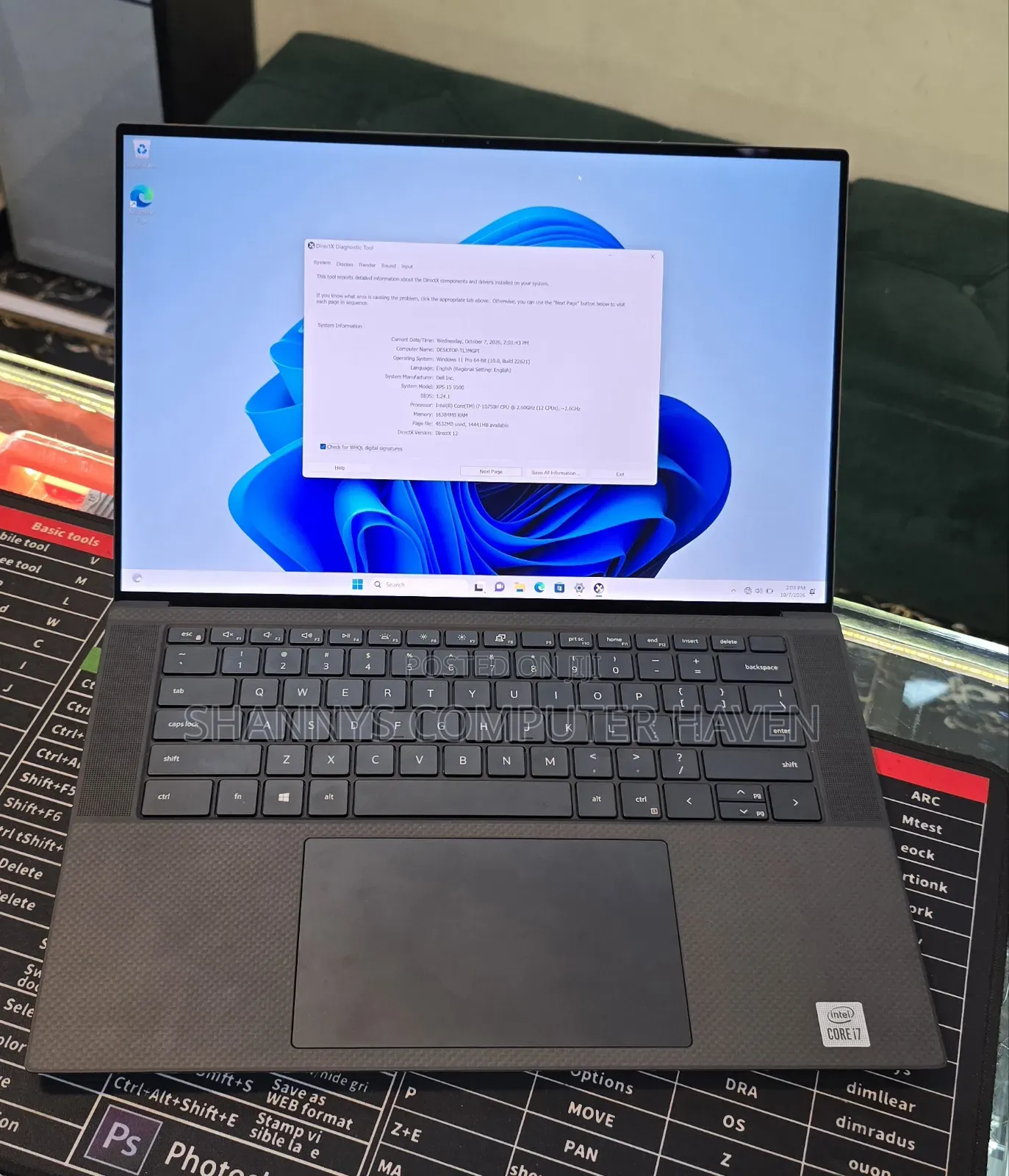 Laptop Dell XPS 15 9500 16GB Intel Core i7 SSD 256GB