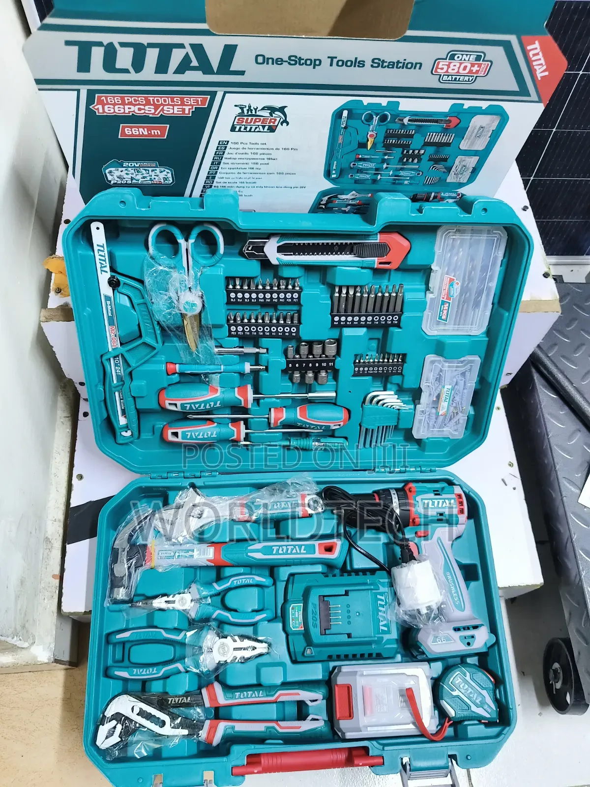 166pc Total Cordless Drill Set/Quality 166c Total Brushless Drillset