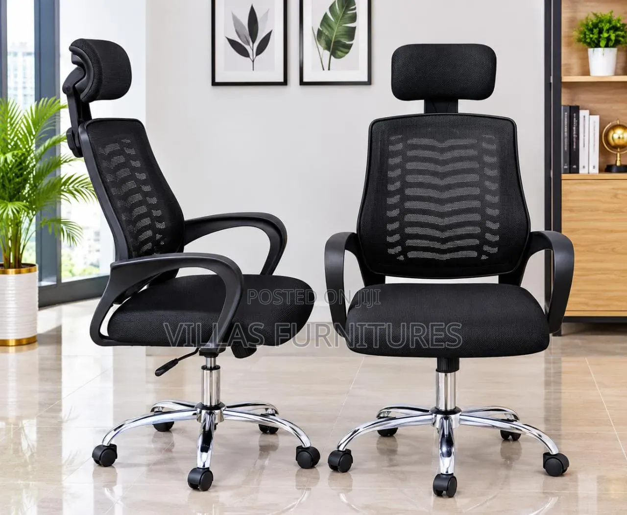 Comfortable Mesh Office Chair With Armrests/Headrest