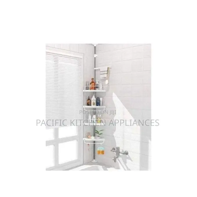4 Layer Multi Corner Shelf Tension Pole-Bathroom Organizer