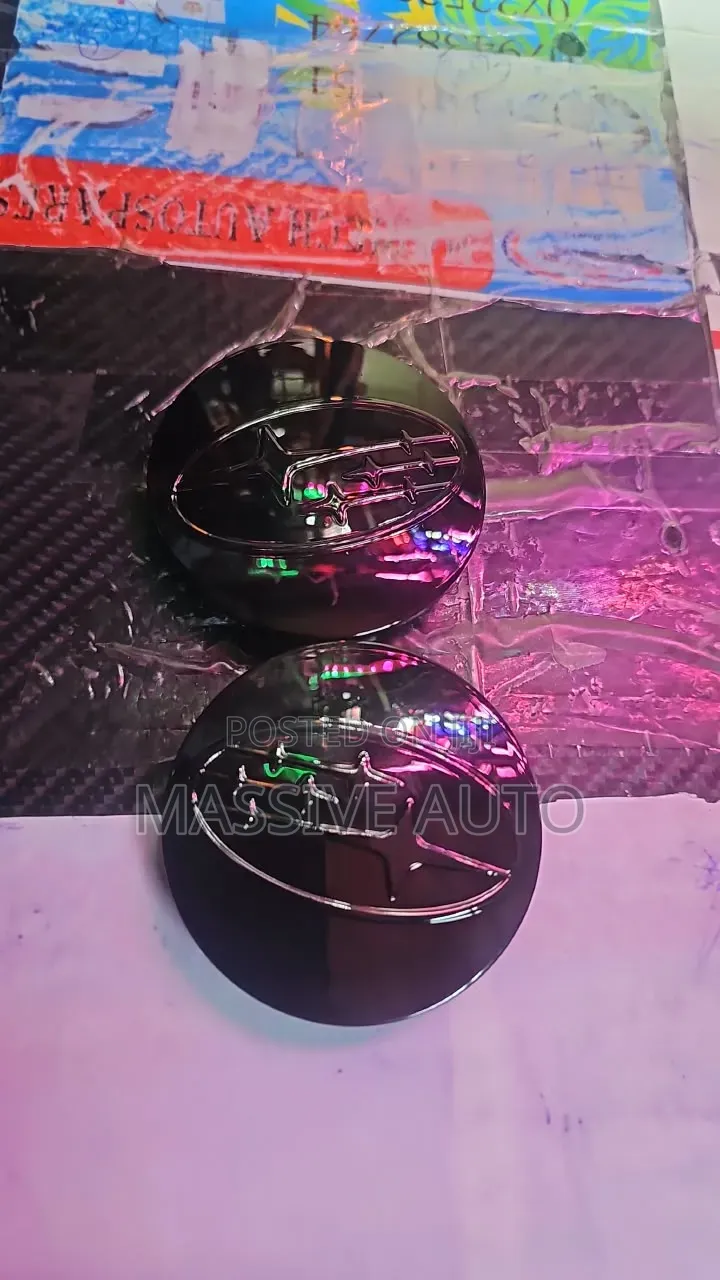 Black Subaru Centre Wheel Caps
