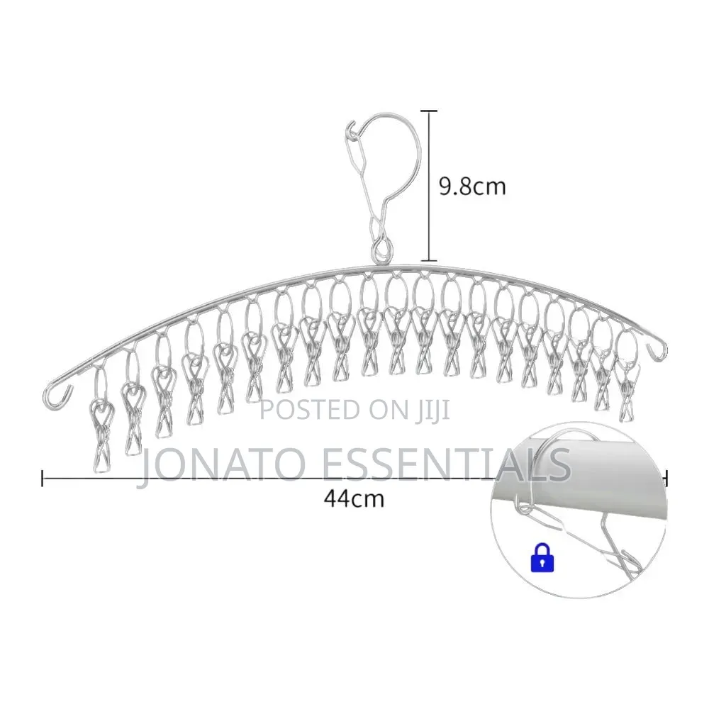 Stainless Steel Sock Hanger With Clips Space Saving Drying Rack