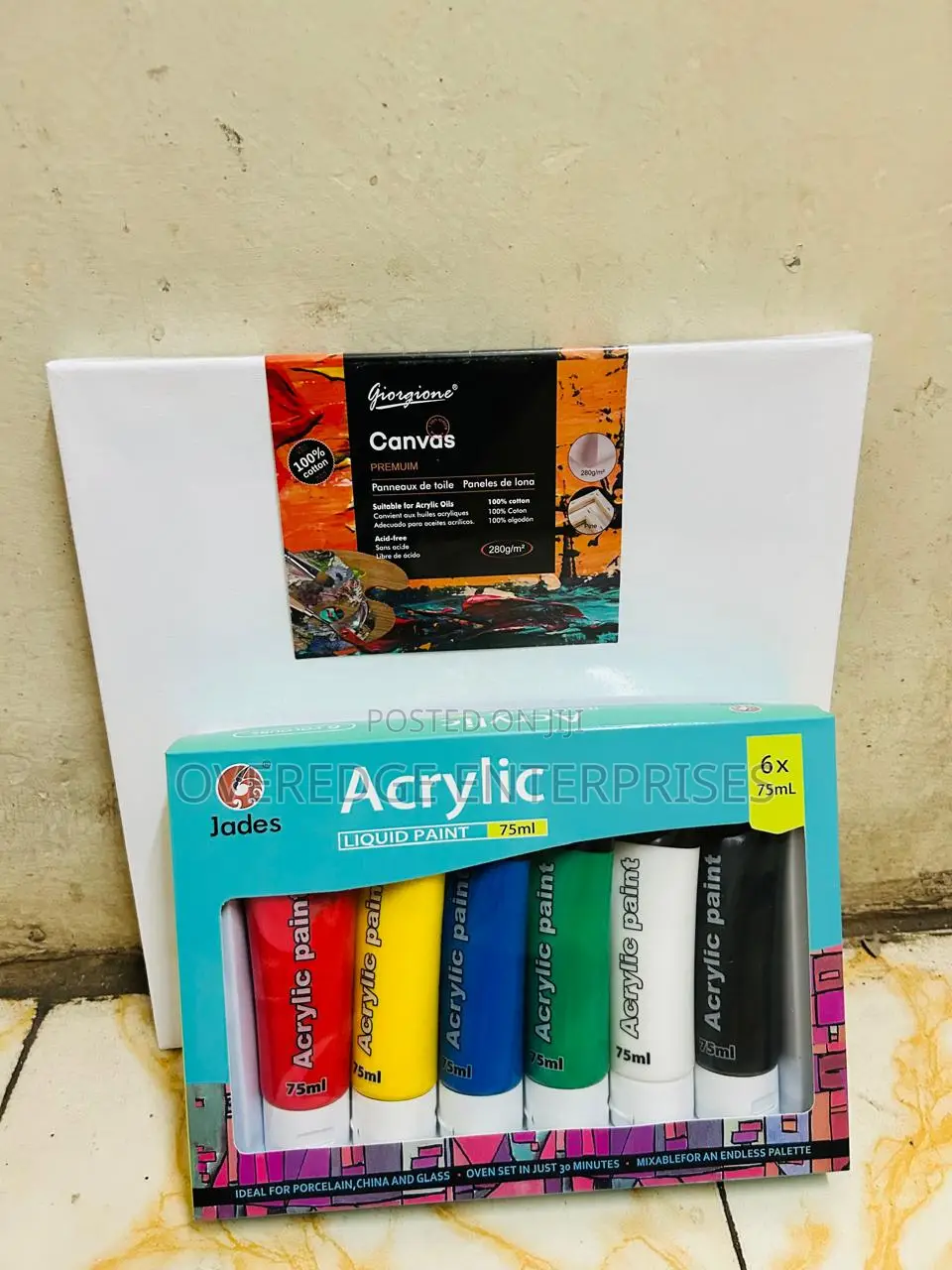 30x30cm Canvas With 6pcs Acrylic Set