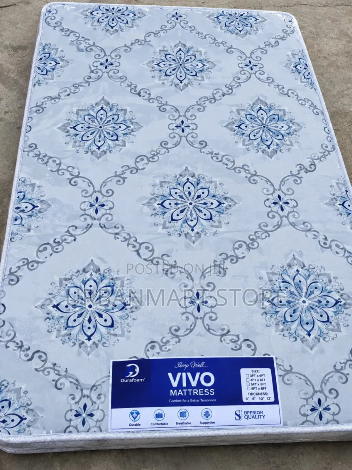 Brand New 4×6 Memory Foam Mattress Topper With Fitted Edges