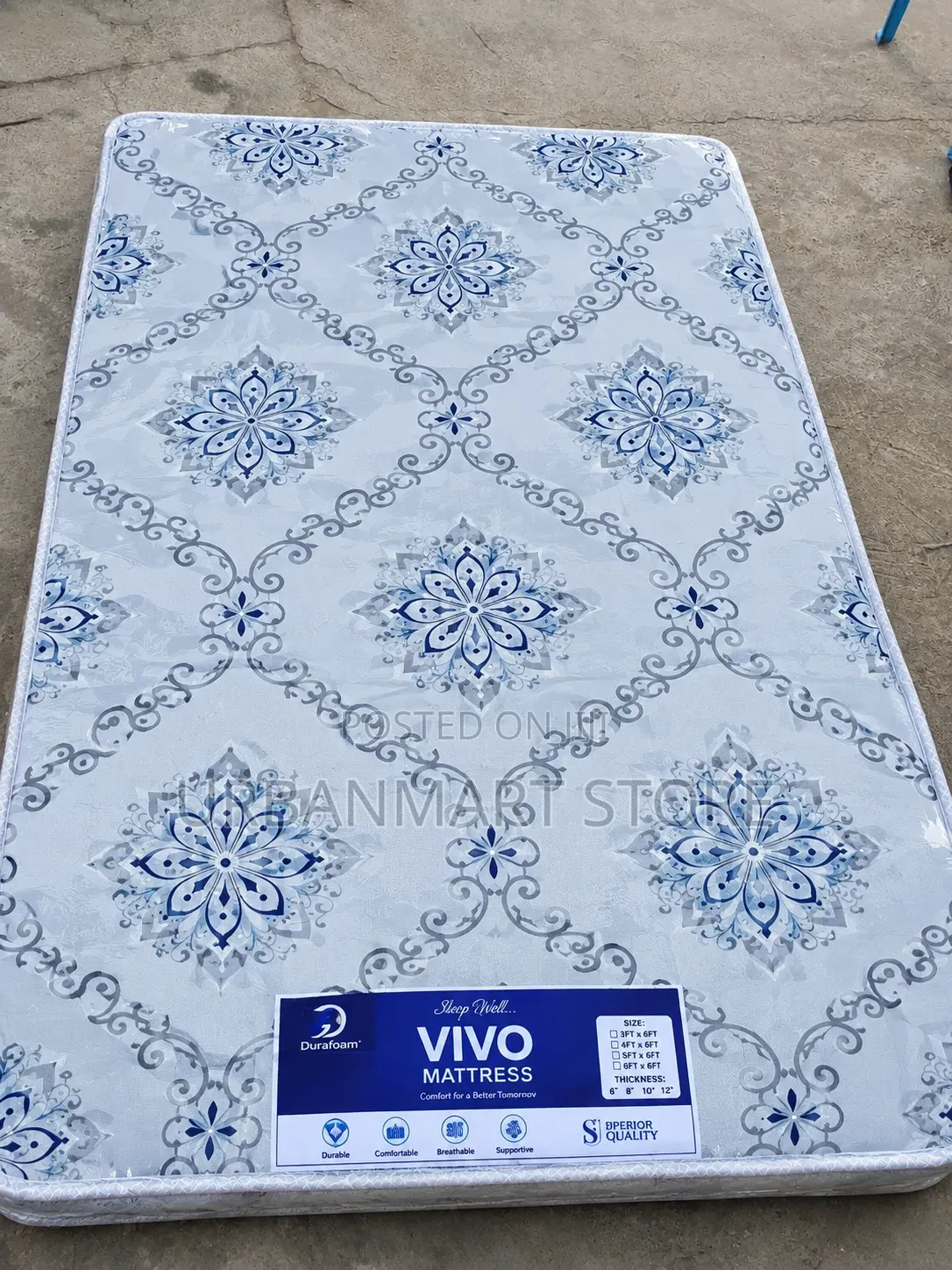 Brand New 4×6 Memory Foam Mattress Topper With Fitted Edges