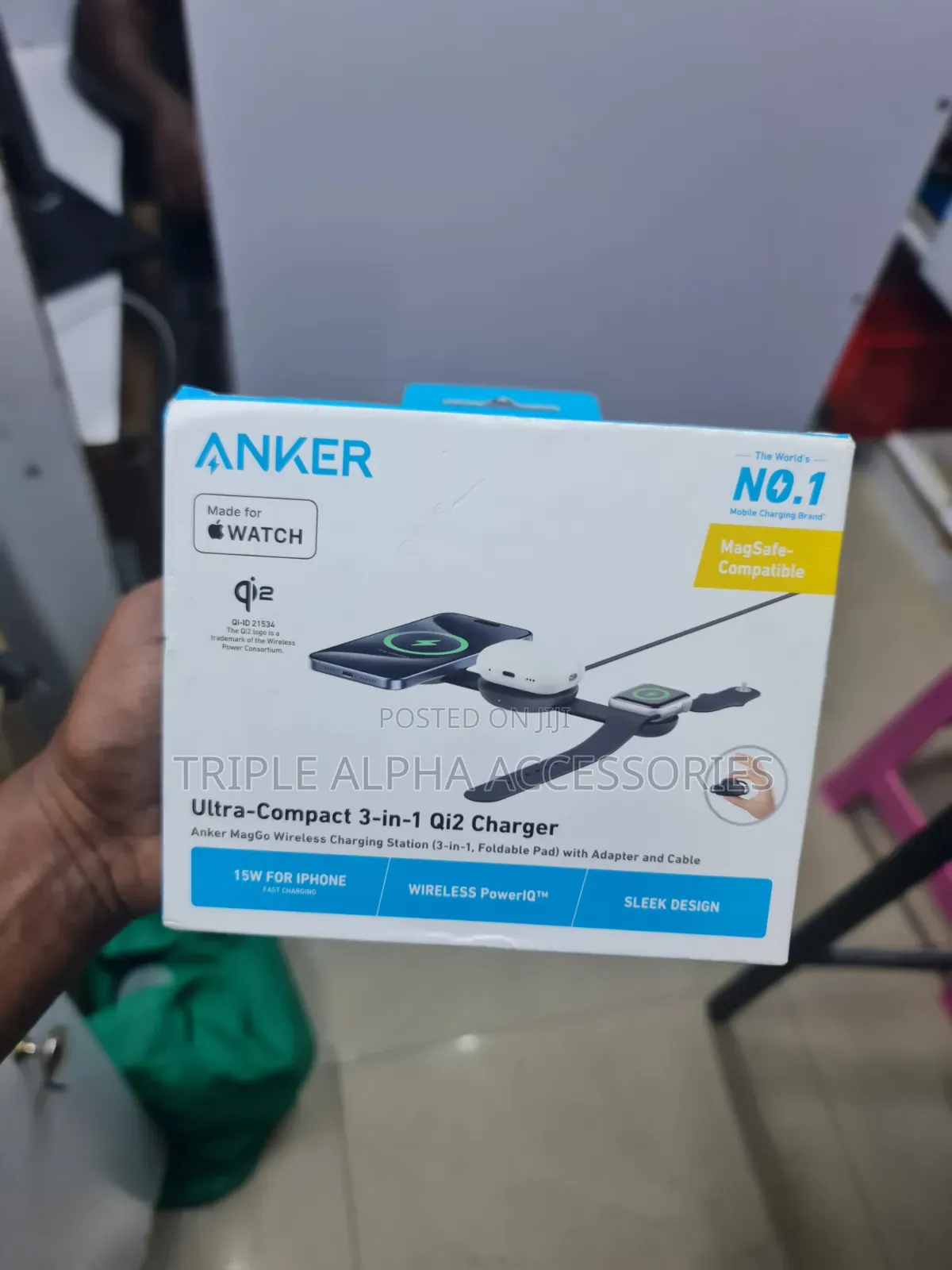 Anker MagGo Foldable, 3-in-1,ultra-Compact Wireless Charging Station