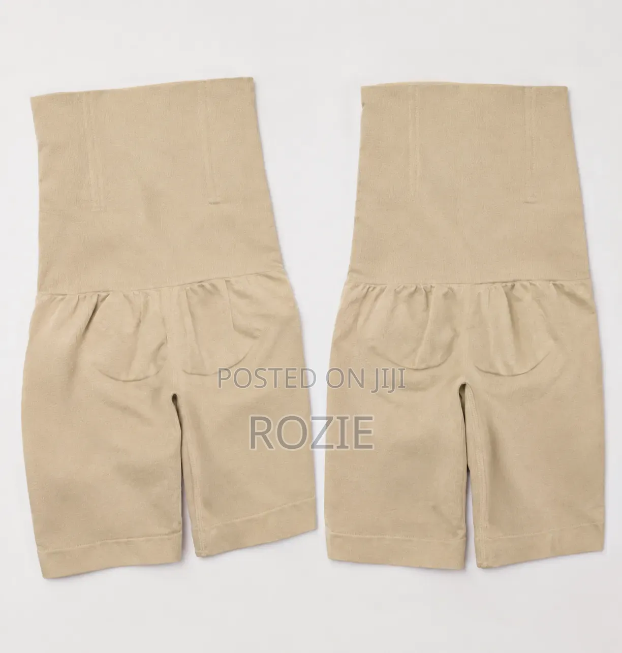 Beige Cotton Tummy Tucker – High Waist Biker Shapewear / Tummy Control