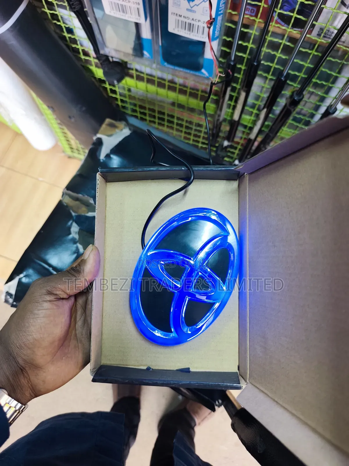 Toyota LED Glowing Front Grille Emblem Badge (Blue and Red Colors)