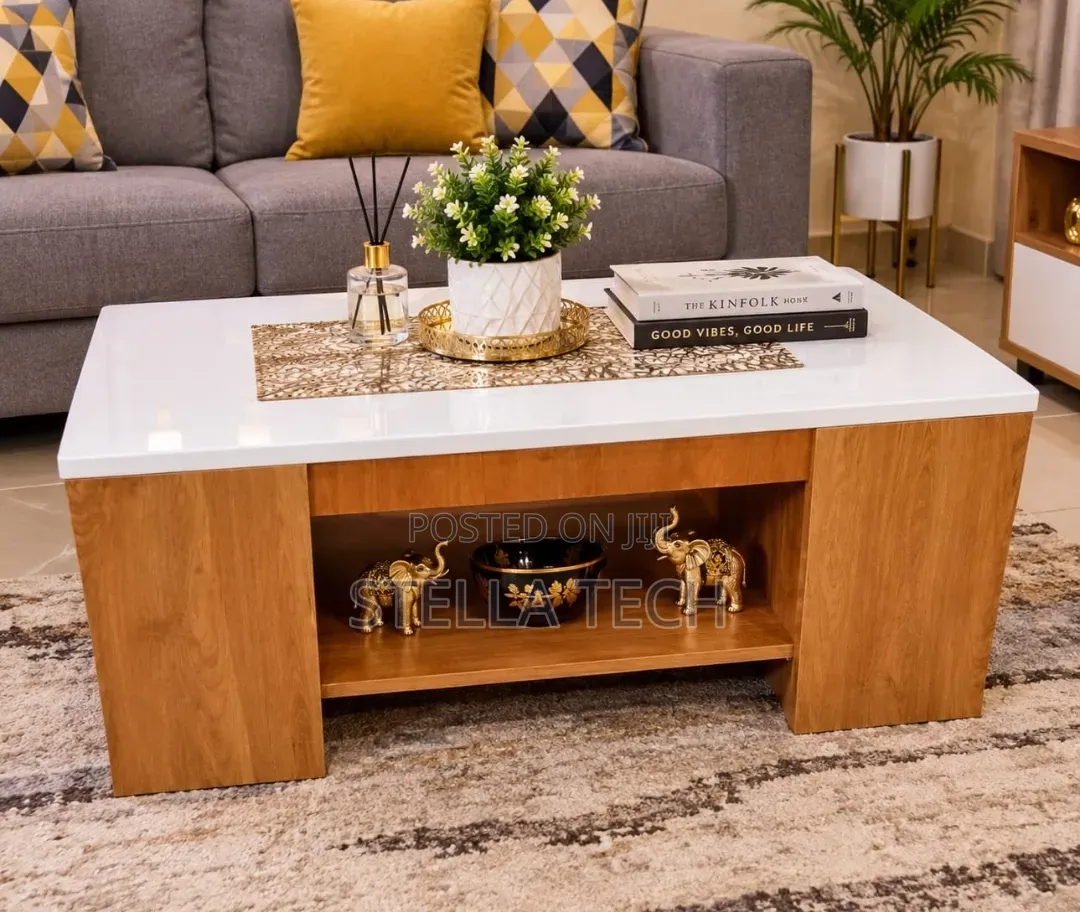 Modern Executive Julz Coffee Marble Laminated Coffee Table
