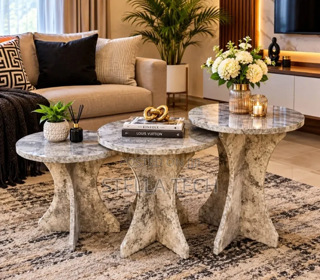 Modern 3 in 1 Executive Pure Wooden Circle Coffee Table