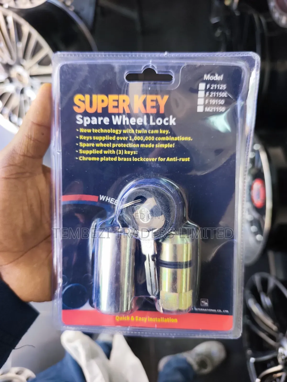 Super Key Anti-Theft Spare Wheel Lock Set Universal Car & SUV Security
