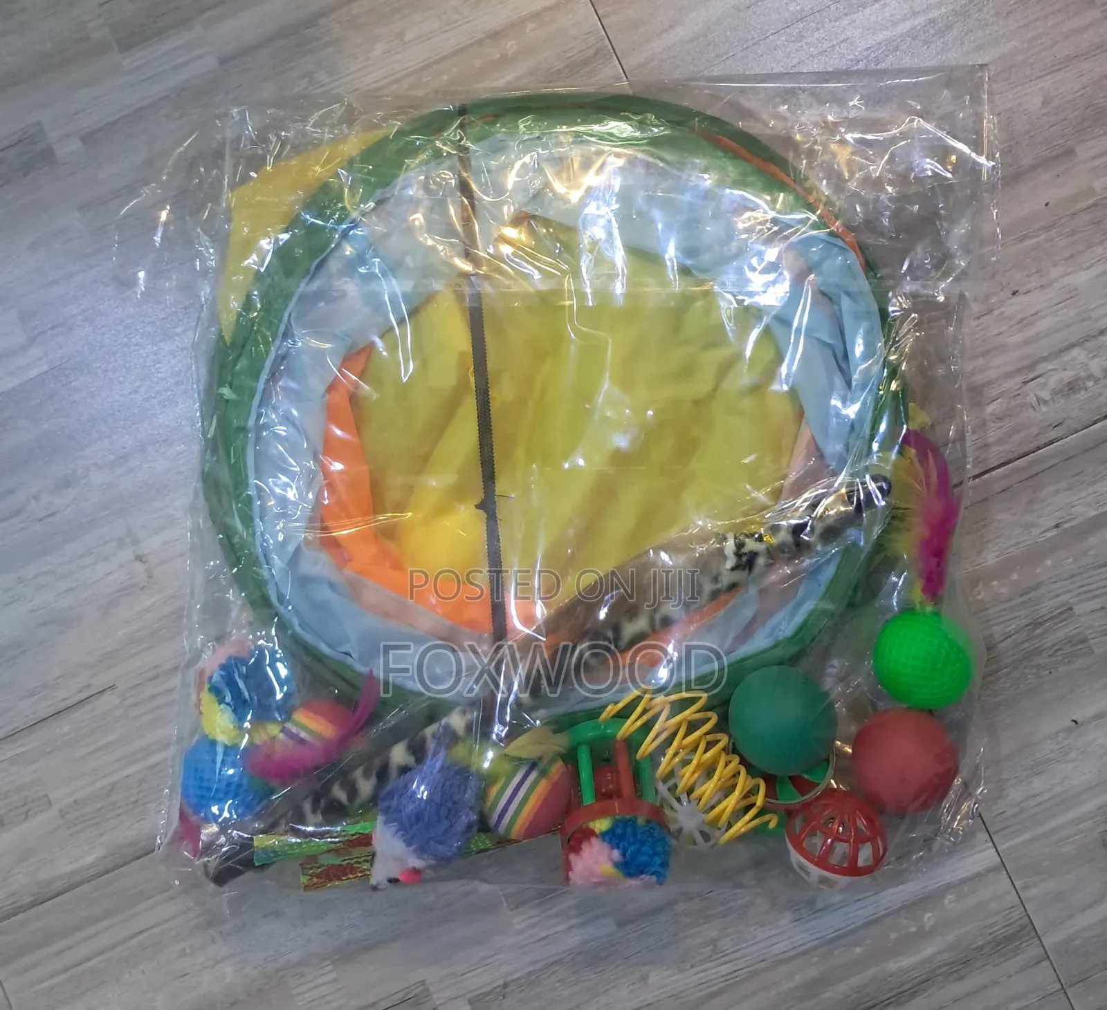 3-Way Collapsible Rainbow Cat Tunnel Toy