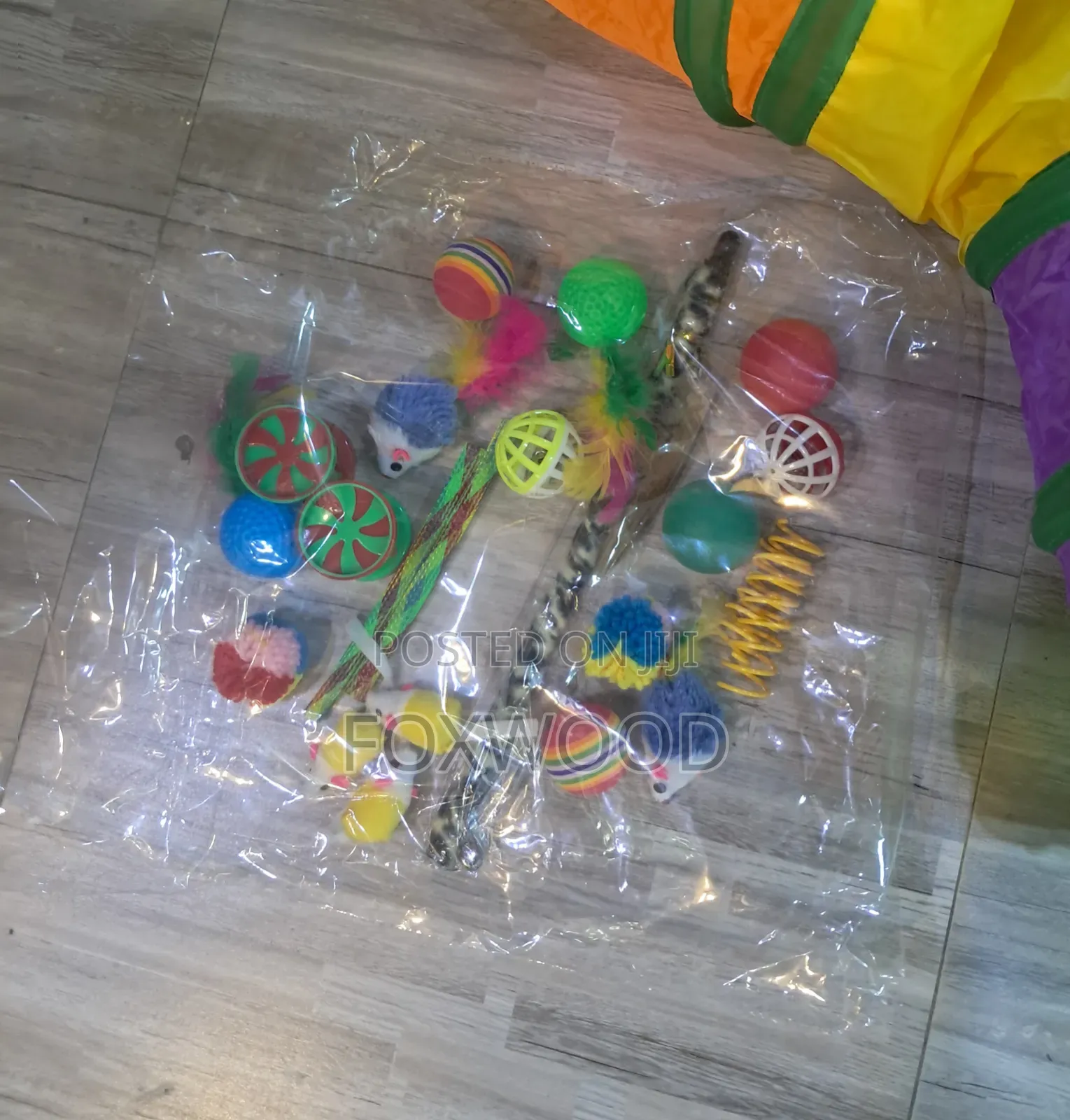 3-Way Collapsible Rainbow Cat Tunnel Toy