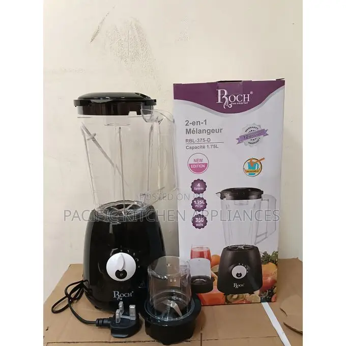 Roch 2-in-1 Blender With Grinder – Black – 1.75L