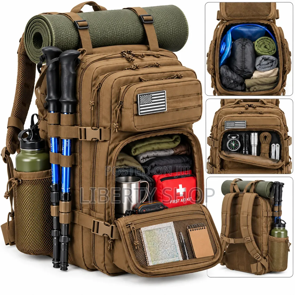 50L Daypack Hiking Backpack – Large Capacity Outdoor Travel & Camping