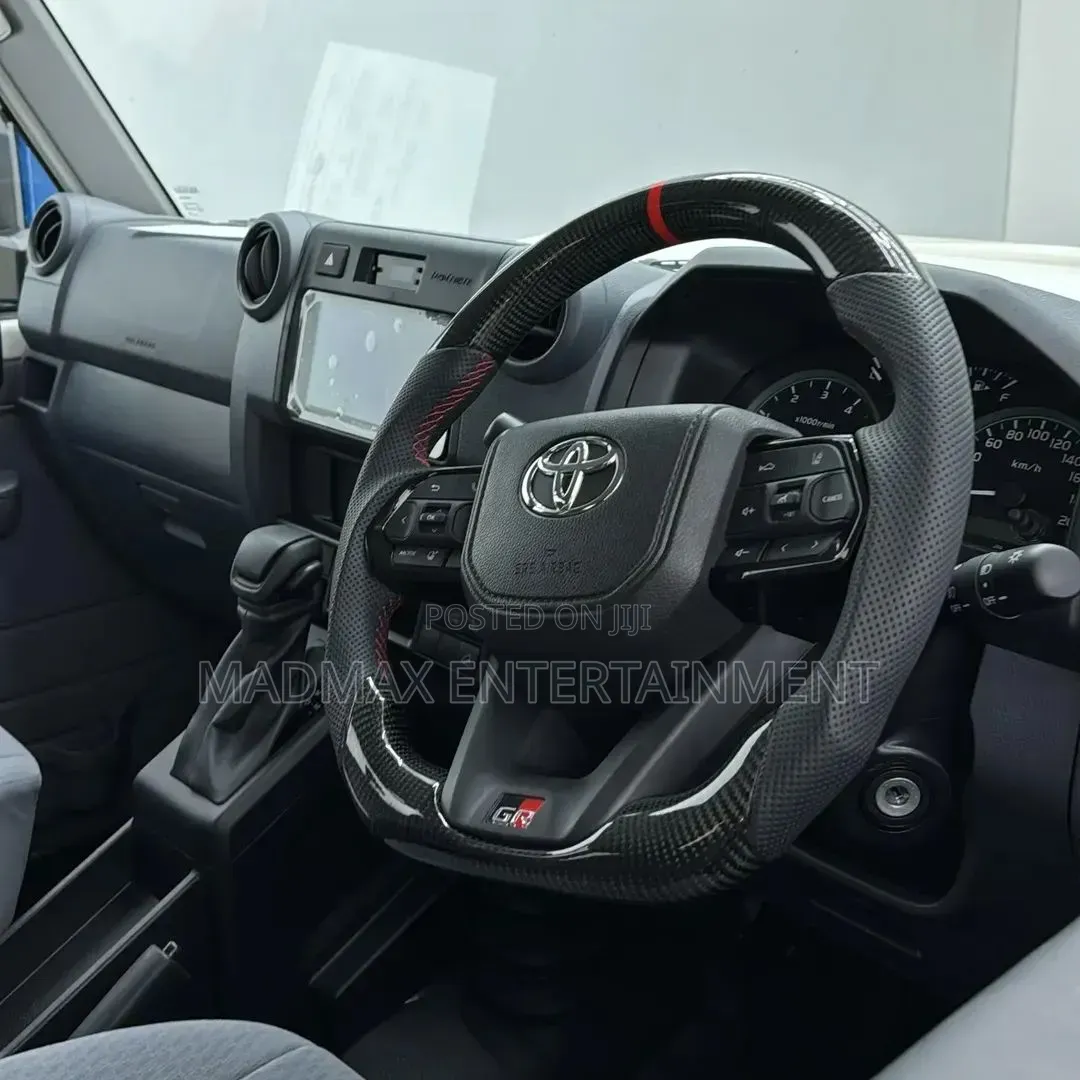 Gr Style Carbon Fiber Steering Wheel on Toyota Land Cruiser 70/76/79