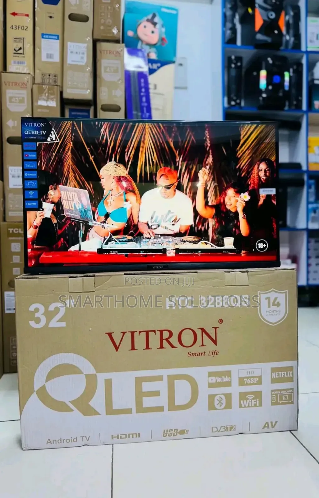 Vitron Htc3288qs 32"Inches Qled TV Bluetooth Connectivity TV Smart