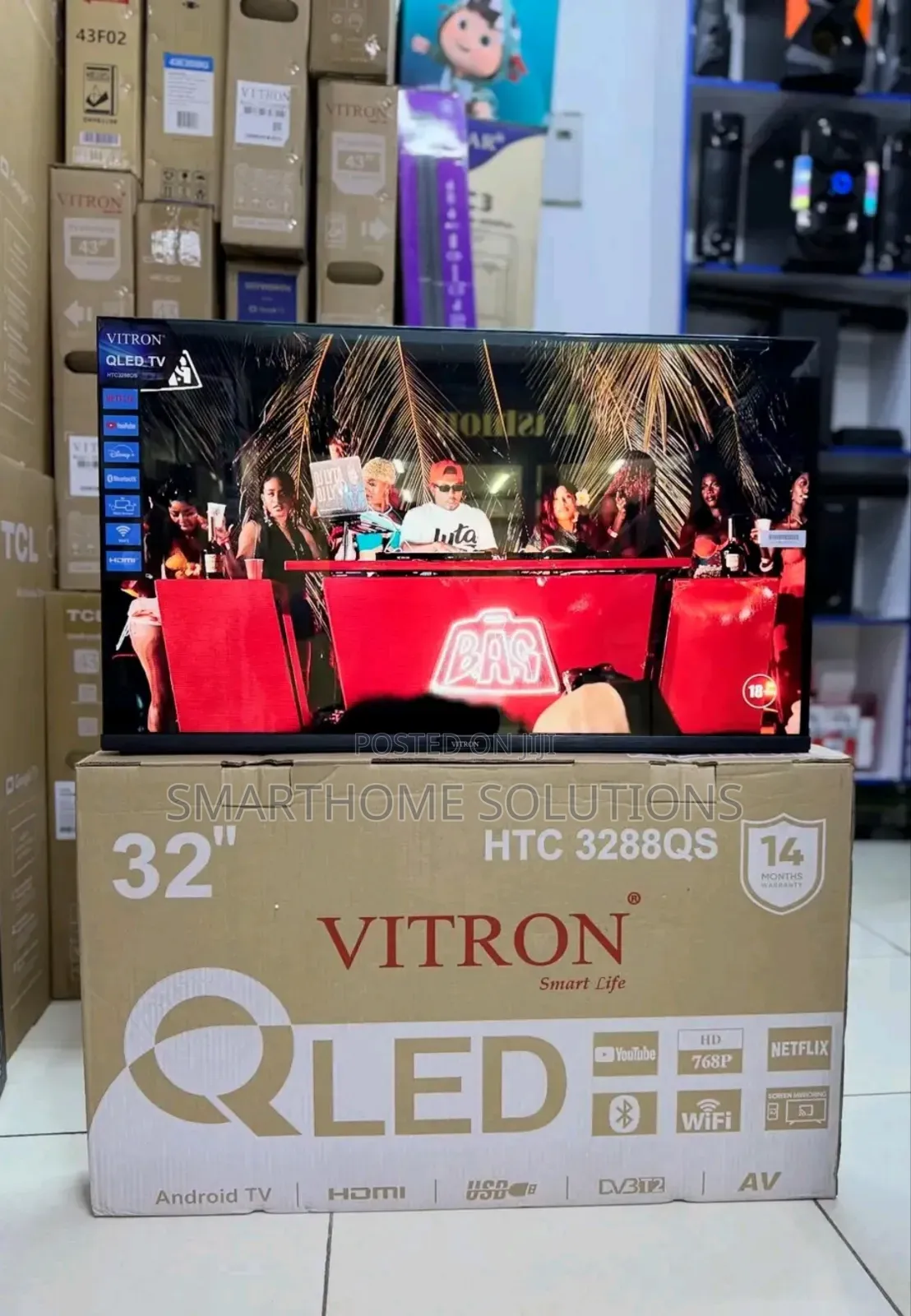 Vitron Htc3288qs 32"Inches Qled TV Bluetooth Connectivity TV Smart