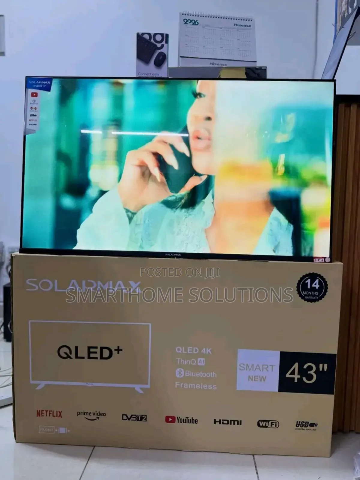 Solarmax 43inch Smart Qled Frameless TV, Youtube, Netflix