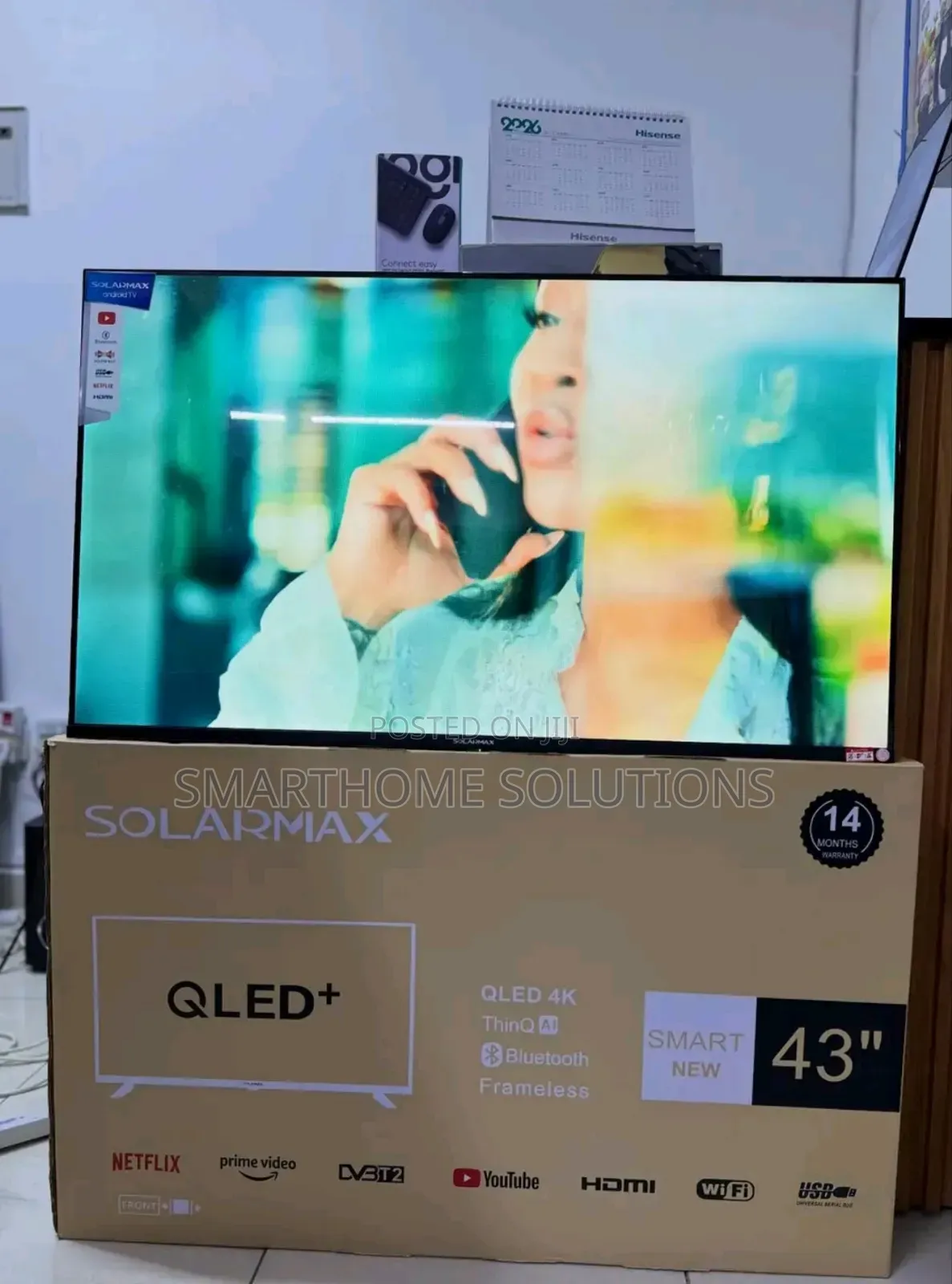Solarmax 43inch Smart Qled Frameless TV, Youtube, Netflix