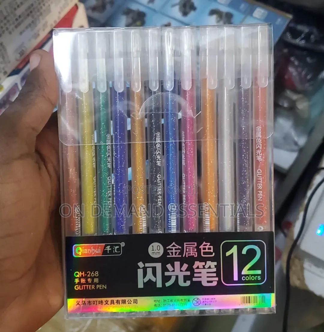 Glitter Gel Pens
 Contains 12 PCS in a Pack