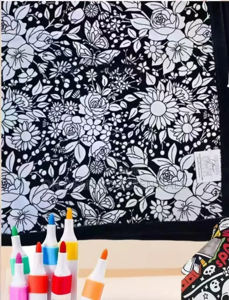 Diy Coloring Blanket With Marker Pens Easy to Clean