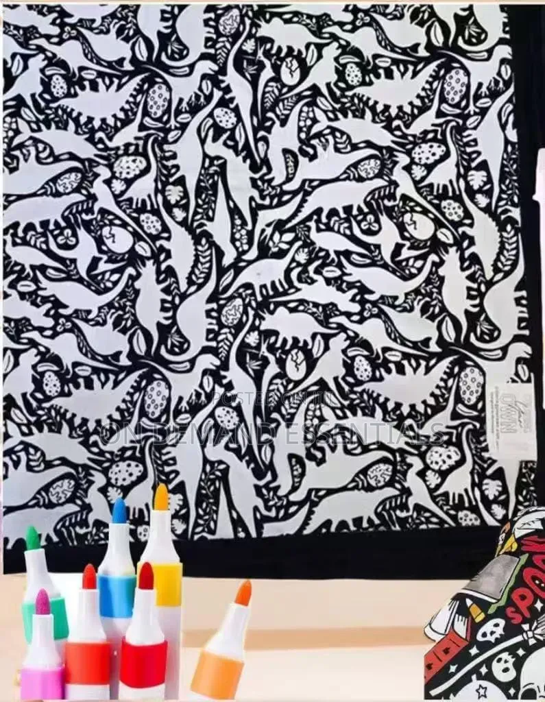 Diy Coloring Blanket With Marker Pens Easy to Clean