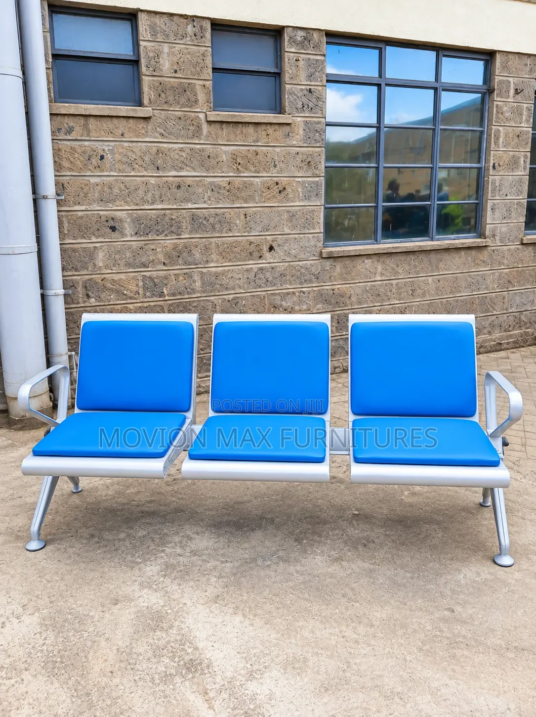 Blue Padded Modern Cushion Bench Seat